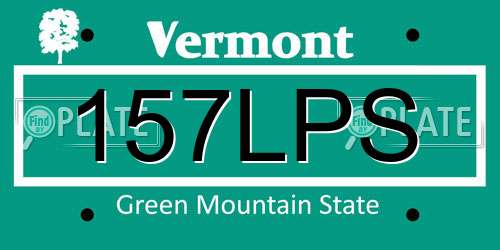 157LPS Vermont License Plate