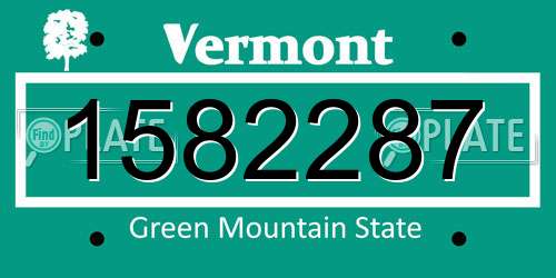 1582287 Vermont License Plate