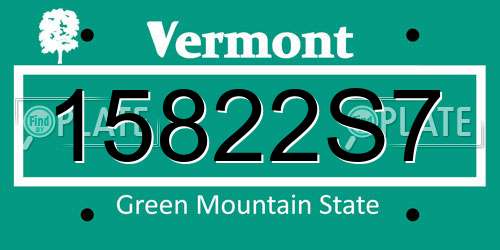 15822S7 Vermont License Plate