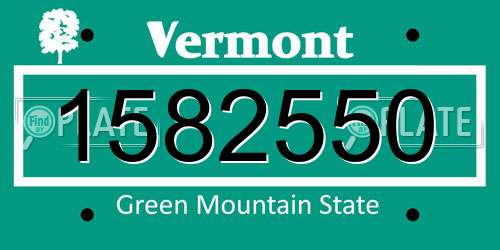 1582550 Vermont License Plate