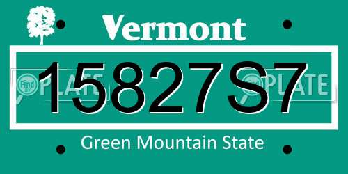 15827S7 Vermont License Plate