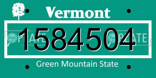1584504 Vermont License Plate