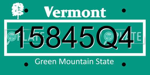 15845Q4 Vermont License Plate