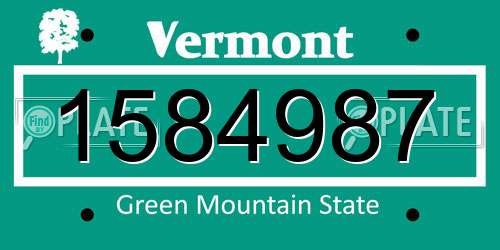 1584987 Vermont License Plate