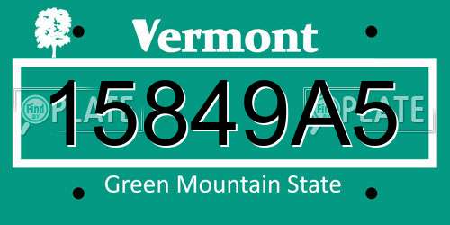15849A5 Vermont License Plate