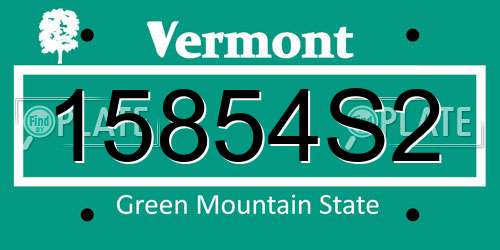 15854S2 Vermont License Plate