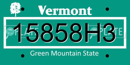 15858H3 Vermont License Plate