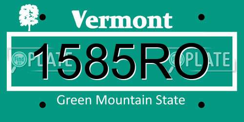 1585RO Vermont License Plate