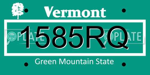 1585RQ Vermont License Plate