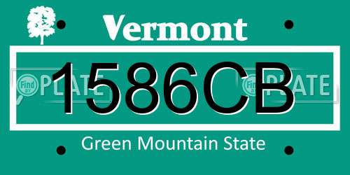1586CB Vermont License Plate