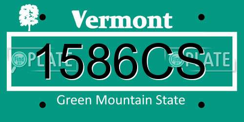 1586CS Vermont License Plate