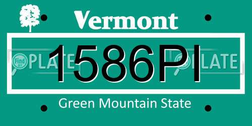 1586PI Vermont License Plate