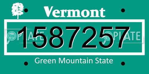 1587257 Vermont License Plate