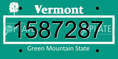 1587287 Vermont License Plate