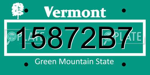15872B7 Vermont License Plate