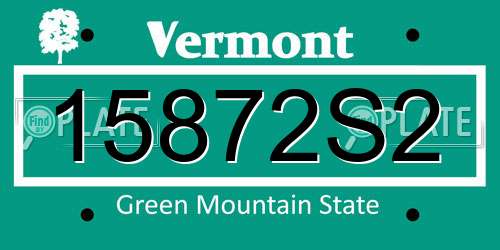 15872S2 Vermont License Plate