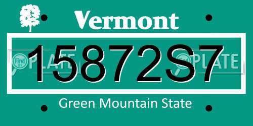 15872S7 Vermont License Plate