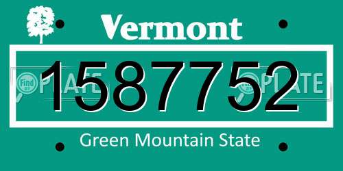 1587752 Vermont License Plate