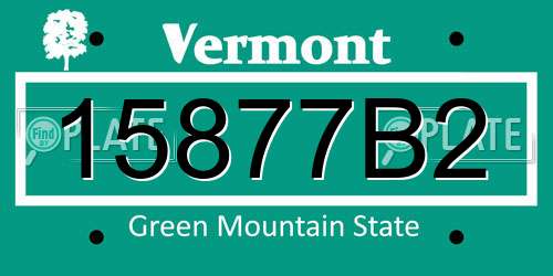 15877B2 Vermont License Plate