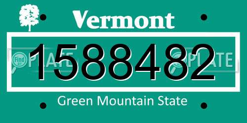 1588482 Vermont License Plate