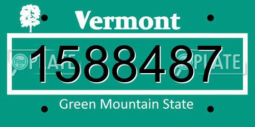 1588487 Vermont License Plate