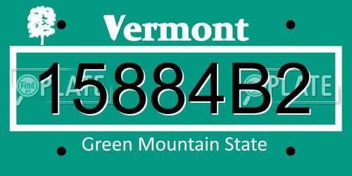 15884B2 Vermont License Plate