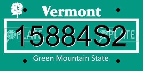 15884S2 Vermont License Plate