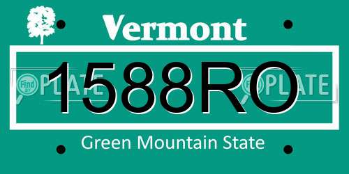 1588RO Vermont License Plate
