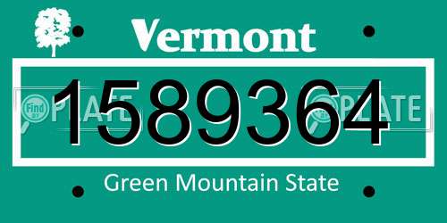 1589364 Vermont License Plate
