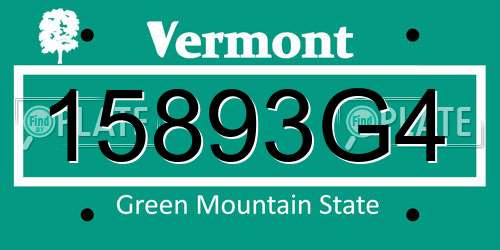 15893G4 Vermont License Plate