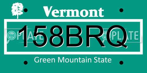 158BRQ Vermont License Plate