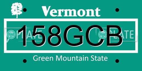 158GCB Vermont License Plate