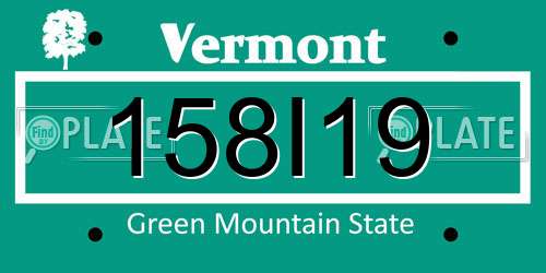 158I19 Vermont License Plate