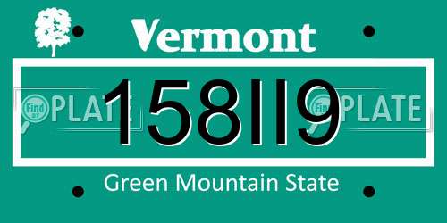 158II9 Vermont License Plate
