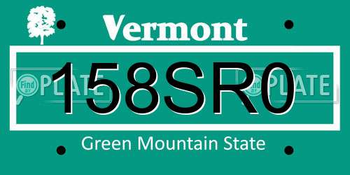 158SR0 Vermont License Plate