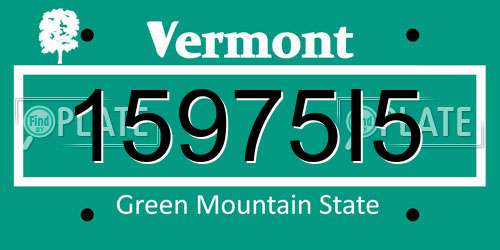 15975I5 Vermont License Plate