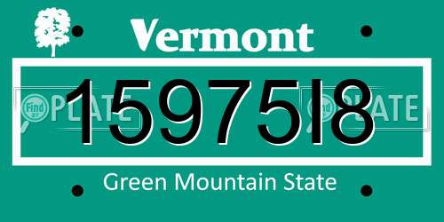 15975I8 Vermont License Plate