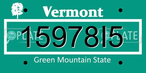 15978I5 Vermont License Plate