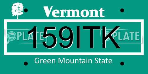 159ITK Vermont License Plate