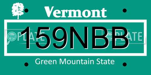 159NBB Vermont License Plate