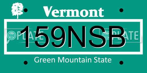 159NSB Vermont License Plate
