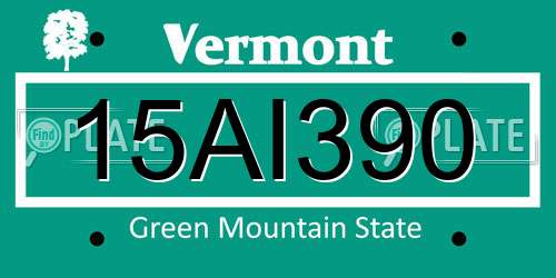 15AI390 Vermont License Plate