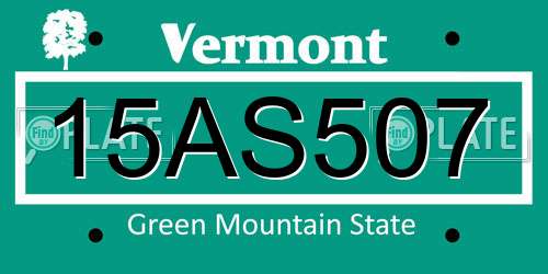 15AS507 Vermont License Plate