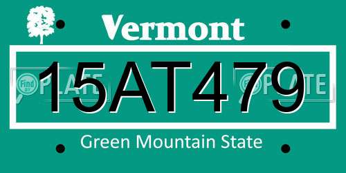 15AT479 Vermont License Plate
