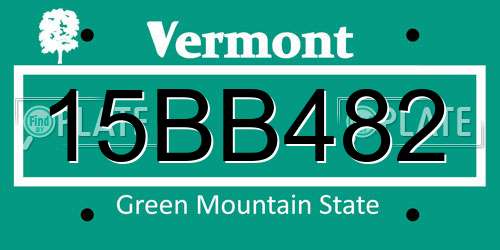 15BB482 Vermont License Plate