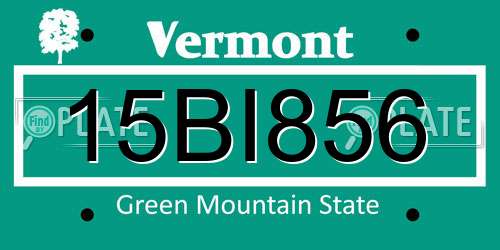 15BI856 Vermont License Plate