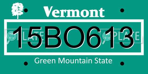 15BO613 Vermont License Plate