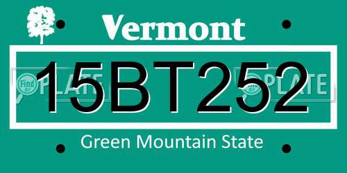 15BT252 Vermont License Plate