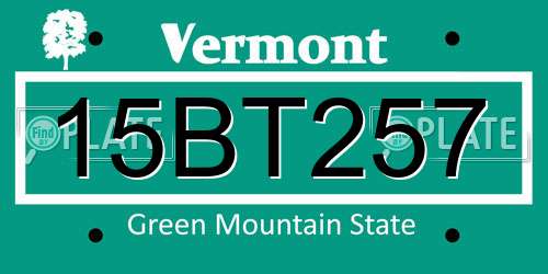 15BT257 Vermont License Plate