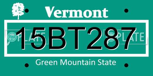 15BT287 Vermont License Plate